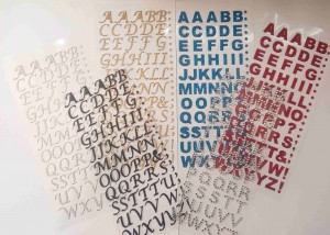 15mm Glitter Paper Script, Rhinestone, Bold Self Adhesive, Stick on Alphabet Letters