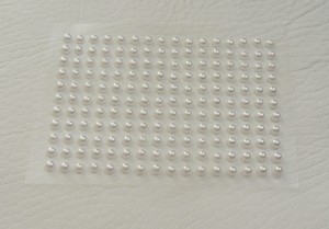 176 x 3mm Self Adhesive Flat Back Pearls in White