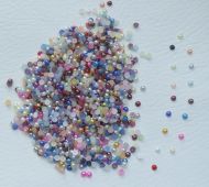 Mixed Colours 3mm or 4mm Flat Back Half Round Pearls, Card Making Embellishments