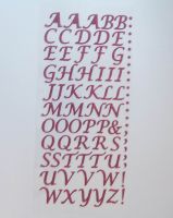 15mm Red Script Alphabet Letters - Click to enlarge