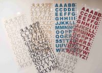 Mixed Colours Script, Bold, Rhinestone Alphabet Stickers 15mm - Click to enlarge