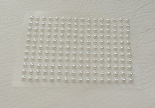 176 x 3mm Self Adhesive Flat Back Pearls in White