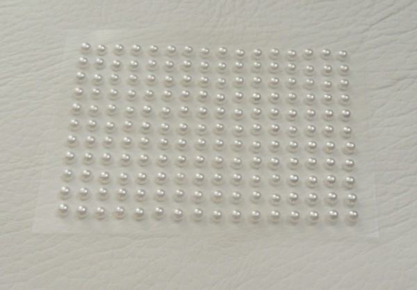 176 x 3mm Self Adhesive Flat Back Pearls in White