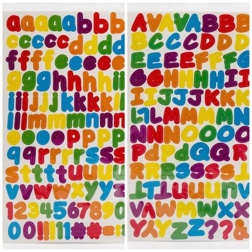 Italian Options Multicoloured Alphabet and Number Stickers 13mm  