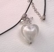 25mm Clear Glass Heart Necklace / Pendant