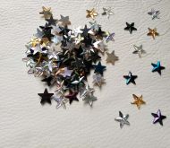 200 x 12mm Flat back Stars in 3 Mixed Colours, AB Clear, Topaz, AB Black