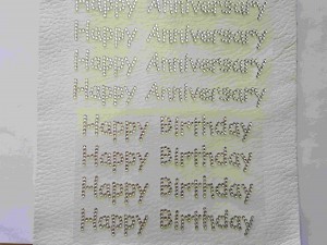 Happy Birthday or Happy Anniversary Rhinestone Stickers