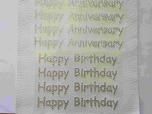 Happy Birthday or Happy Anniversary Rhinestone Stickers