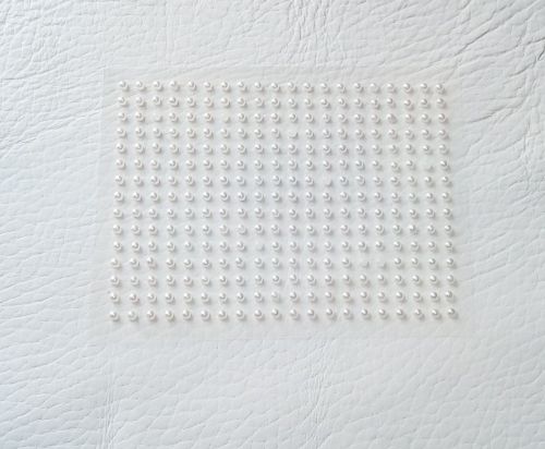 300 x 2mm Self Adhesive Flat Back Pearls in Ivory GRADE B