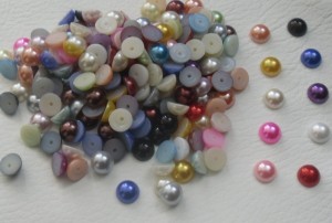 200 x 9mm Flat Back Pearls in Mixed Colours